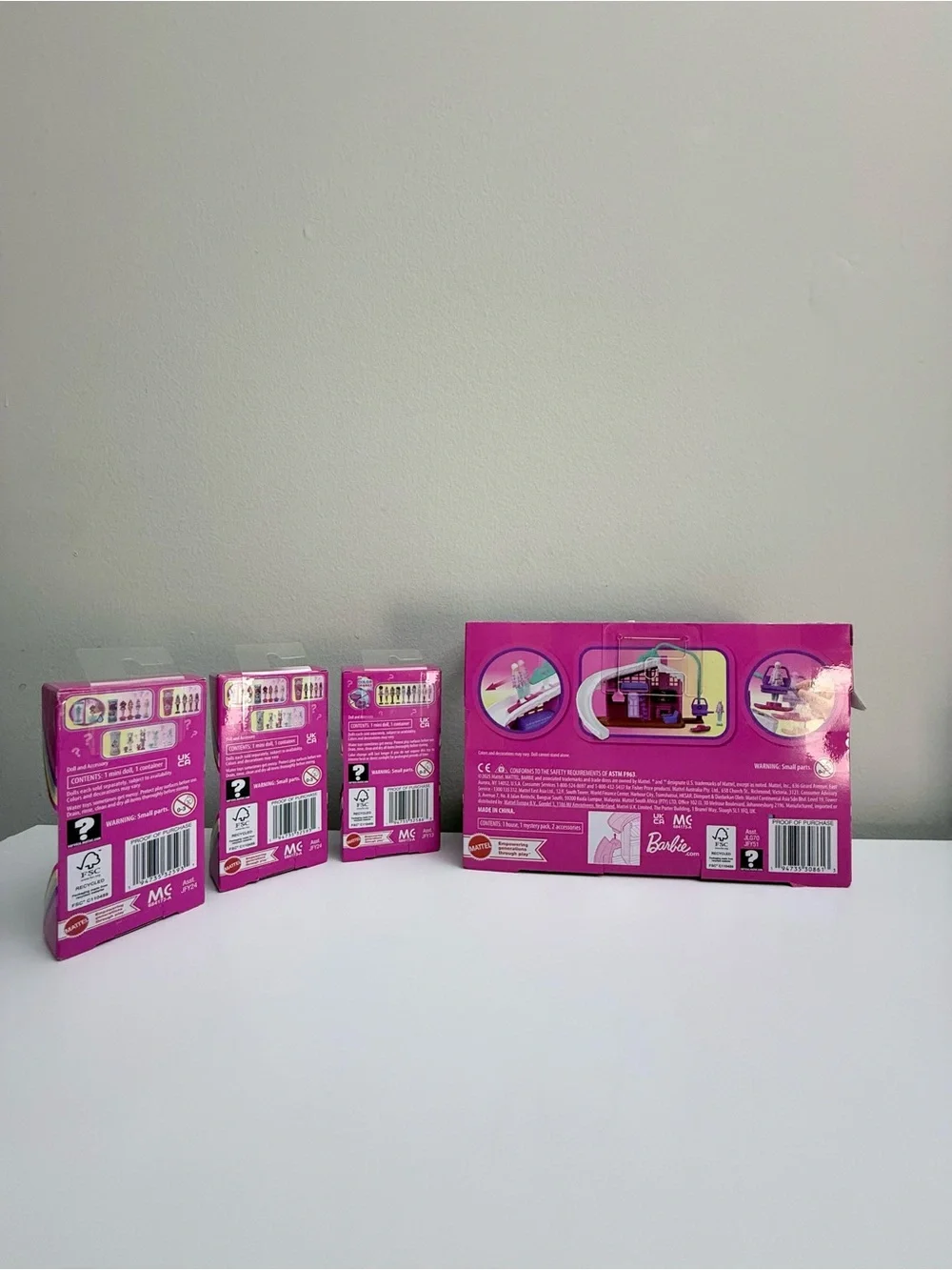 NEW Barbie Mini BarbieLand Doll House Playset &Series 3, 3 Mystery Packs Lot